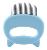 Cat Comb - Cat head shaped shell comb elastic comb teeth (pink blue) used to comb long and short cat and dog hair pet combing tools tangled hair