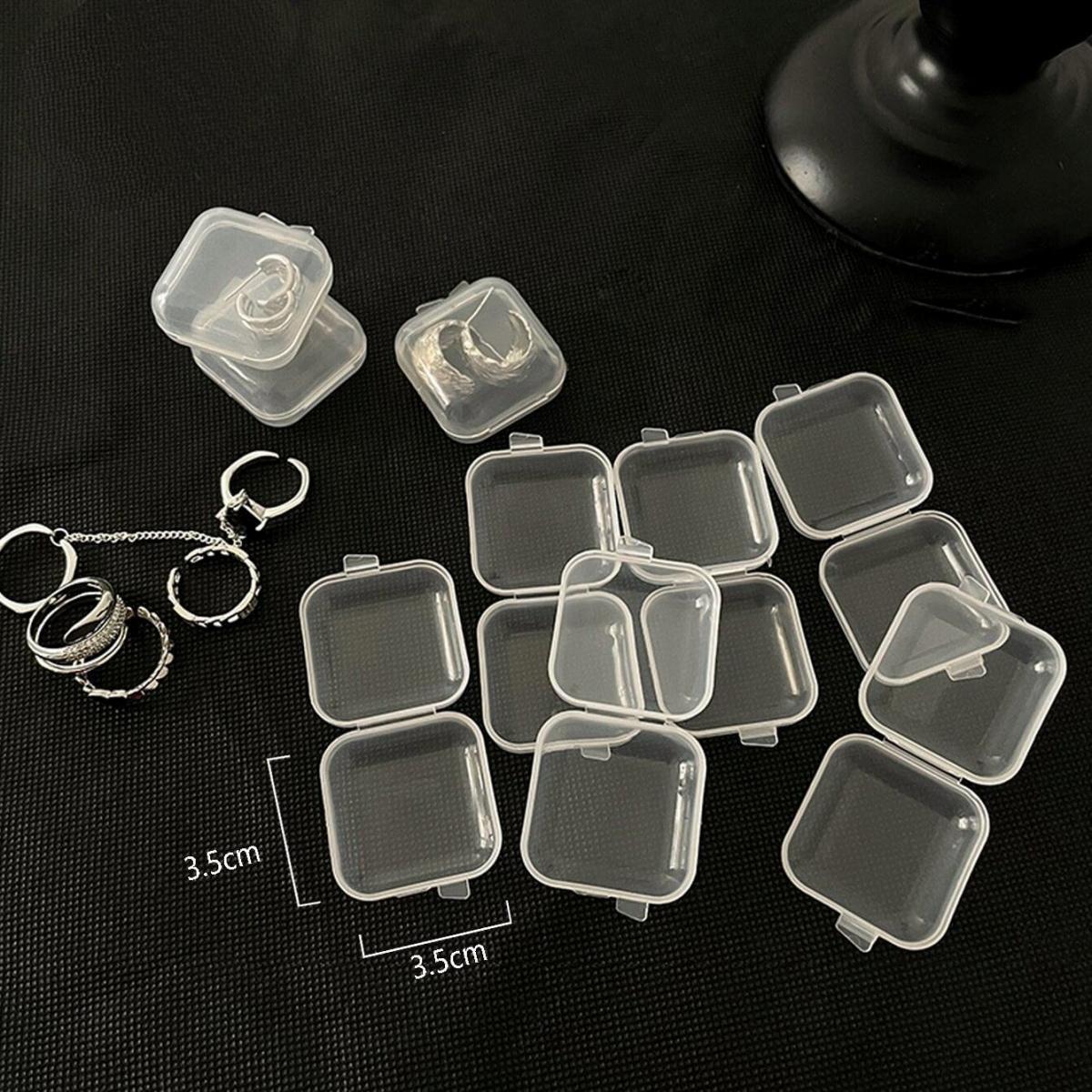 20個 - 迷你收納小盒子【透明白】便攜首飾盒 / 零件儲物盒 / 藥盒 儲物盒