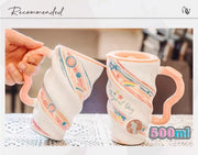 Korean three-dimensional ceramic cup 500ml ins milk cup coffee cup water cup fruit tea