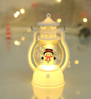 Christmas decoration retro kerosene lamp-white shell Christmas lantern snowman style Christmas light Christmas decoration