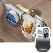 Japan KM.6212. Double-sided soft glue hanging bag for dishwashing dish, environmentally friendly silicone kitchen small items storage bag, scouring pad drain rack