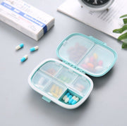 Portable 8-compartment sealed double-layer pill box moisture-proof one-week pill box separate storage wheat medicine box