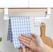 Mezzanine-style five-hook hanger, cabinet shelf, layered cabinet, cabinet door hanger, storage rack, hanging rack, storage rack, organizing rack, hook, removable, kitchen cabinet door hook, kitchen cabinet hook, towel hook.