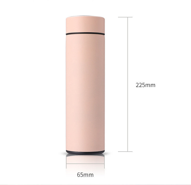 (粉紅色)500ml 智能溫度顯示真空保溫瓶 智能 水瓶 不銹鋼 保溫杯 咖啡杯 旅行杯 車用 便携 溫度顯示 真空保溫杯