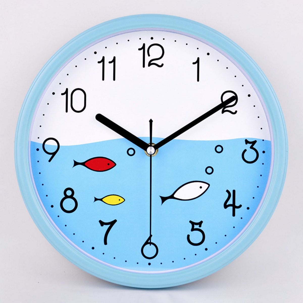 12吋可愛兒童房間掛鐘 海洋 靜音 小童 小孩 26cm