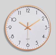 12-inch champagne gold simple Nordic wall clock 30cm x 30cm silent simple rose gold white three-dimensional digital scale silent wall clock wall clock
