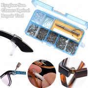 Glasses repair accessories set parts package repair screws silicone nose pads D54: M55 wire knife mirror cloth small tweezers clip