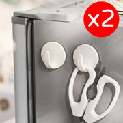A set of 2 white round multifunctional clothing handbag hooks kitchen room toilet hooks Wenqing simple light color storage collection hooks Japanese Muji style home products