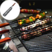 BBQ長柄燒烤網籃 燒烤架 鐵網烤肉夾 腸仔 熱狗 三色椒 燒烤籠