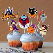 Halloween themed cake paper decoration card party set dessert table card