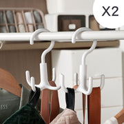 Rotatable hook coat bag scarf scarf clothing accessories home cabinet clothes storage hook gray white (set of two)