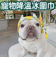 Summer pet cooling dog ice scarf cat neck scarf physical heat stroke prevention ice cooling towel yellow bear hand towel