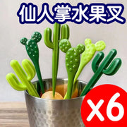Cactus Fruit Forks Cartoon Baby Food-Grade Dessert Forks Household Kids Bento Picks - Cactus Fruit Forks - 6 Pieces
