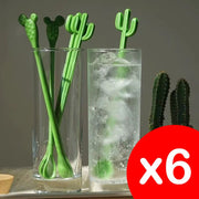 Cactus Cocktail Drink Stirrers, Cocktail Drink Stirrers - Cactus Ball, 6 Mixed Colors
