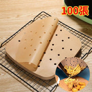 方形帶孔氣炸鍋墊紙7寸 18CM (100張) 烘焙紙 氣炸鍋紙 蒸籠紙 焗爐紙