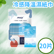 【1包 20片裝】清涼濕紙巾冷感提神降溫薄荷冰涼濕紙巾冰感解暑便攜裝(1包20片
