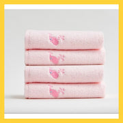 L36 Pink/1 piece Children's face towel Pure cotton small square towel Embroidered small square towel Twistless pure cotton towel