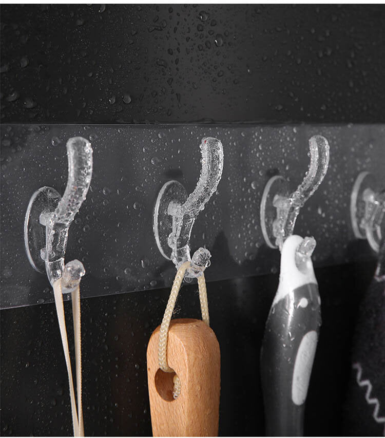 6連排粘鉤免釘無痕掛架掛衣鉤浴室衛生間廚房免打孔聯排掛鉤