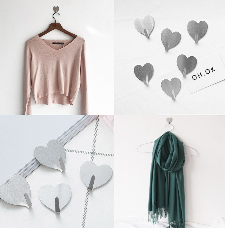 免打孔 不鏽鋼 愛心掛勾 不鏽鋼掛勾 掛勾 掛鈎 浴室掛勾 心型掛勾 鑰匙勾 可愛 牆上壁掛 極簡免釘無痕掛勾拉絲愛心掛勾粘膠免打孔墻壁掛廚房衛生間無痕貼掛鉤