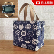 Japanese-style polycotton canvas thermal bag aluminum foil thickened lunch bag waterproof portable with rice thickened thermal bag insulated lunch box bag thermal bag lunch bag thickened with rice bag lunch bag cat cat