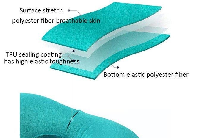 絨面便攜式充氣頸枕 枕頭 戶外 露營必備 按壓自動充氣 多用途可作靠枕 頸枕
