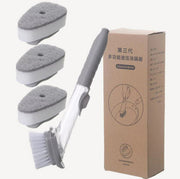 Kitchen pot and dishwasher handle with built-in detergent cleaning sponge, anti-bacterial and anti-mildew cleaning sponge cleaning brush