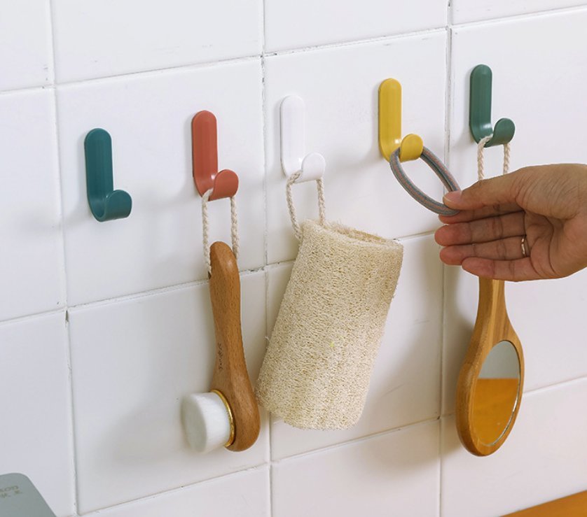 6個裝 北歐風免釘粘膠掛勾 簡縫鉤- 免打孔 貼紙掛鈎掛鉤