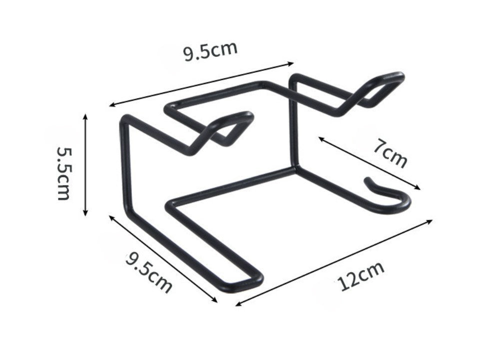 不銹鋼風筒架 廁所房間風筒梳掛架承重置物架無痕貼式方便易用化妝枱Dyson化妝間必備 洗手間Black