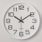 12-inch Minimalist Wall Clock with 3D Markers, Creative Fashion Living Room 3D Numeral Marker Wall Clock - White