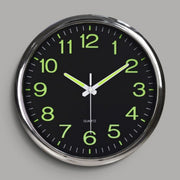 12-inch creative luminous silent wall clock fashionable living room wall clock fashionable living room digital wall clock black and silver