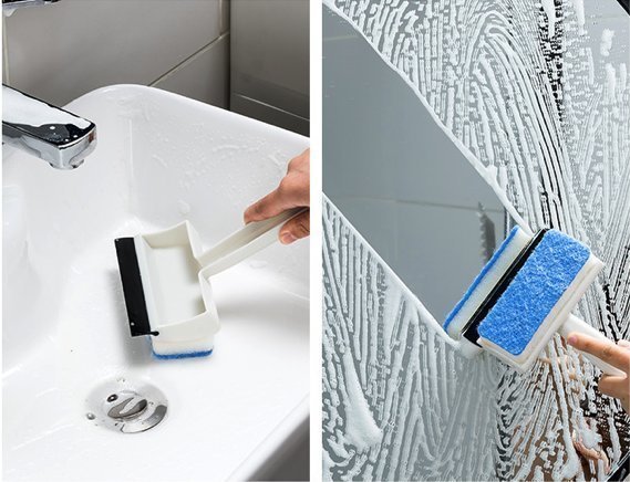 2合1玻璃窗戶玻璃 清潔刷 汽車用品汽車清潔 浴室清潔用品