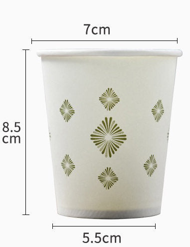 100隻 加厚一次性紙杯花紋 防熱 野餐用品 露營 生日會 派對 聖誕 party