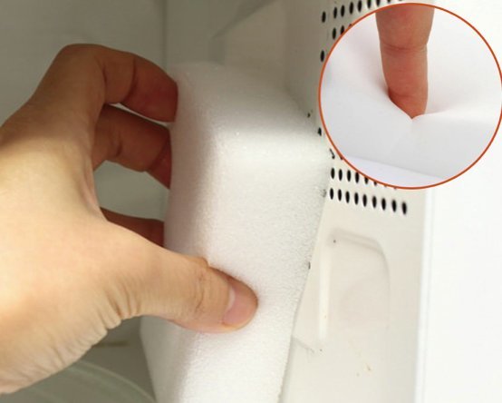 日本進口微波爐清潔劑 蒸氣烤箱焗爐光波爐氣炸除垢劑 創意家居廚房用品 【實用廚具】日本進口微波爐油污清潔劑連海綿 刷