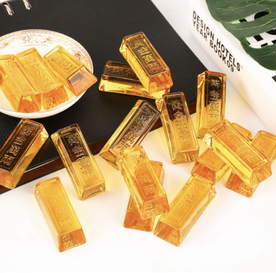 开运招财风水黄金万两风水开运黄金条黄金招财小物风水摆饰招财运势风水桌上摆饰居家摆饰2条一套风水摆设