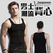 Cotton breathable vest men's elastic vest men's underwear vest men's vest inner vest sports vest men's underwear sweat-wicking vest breathable vest fitness vest men's sports I-shaped elastic cotton vest (black/suitable for height 160-175cm)