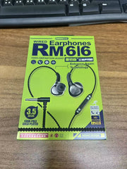 (黑色)RM616 3.5mm 針插頭 耳塞式耳機 立體聲耳機 低音 帶麥克風 with Mic microphone耳筒