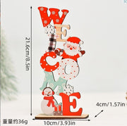 聖誕節擺飾木質裝飾老人Welcome聖誕樹聖誕裝飾