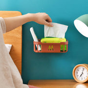 Creative hole-free wall-mounted tissue box (red) tissue holder sponge rack scouring pad rack
