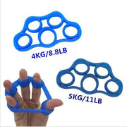 Light blue silicone finger tensioner silicone finger trainer hand fitness sports set five-finger humanoid finger strength device finger rehabilitation hand weight training