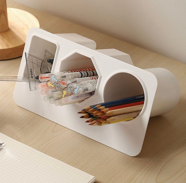 桌邊粘貼式化妝刷收納筒風簡約文具壁掛學生多功能桌邊筆筒