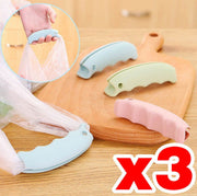 (Pack of 3) Silicone anti-strangle, labor-saving vegetable carrier, a must-have labor-saving handle for grocery shopping, plastic bag handle, shopping bag artifact, environmentally friendly bag