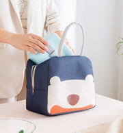 Insulated Lunch Bag Cartoon Portable Oxford Aluminum Foil Lunch Box Bag Waterproof Handheld Thermal Bag Insulated Lunch Box Bag Thickened Meal Bag