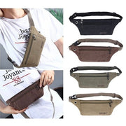 Military green sports and leisure canvas invisible anti-theft close-fitting waist bag for men and women universal travel and cycling bag sports waist bag waist bag