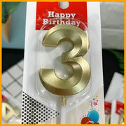 數字生日蠟燭 【金色】【3】