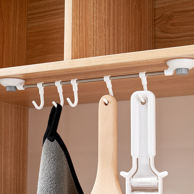 簡約五連不銹鋼塑料掛勾免打孔浴室廚強力承重無痕粘勾簡約五連不銹鋼塑料掛鉤免打孔浴室廚房強力承重無痕粘勾