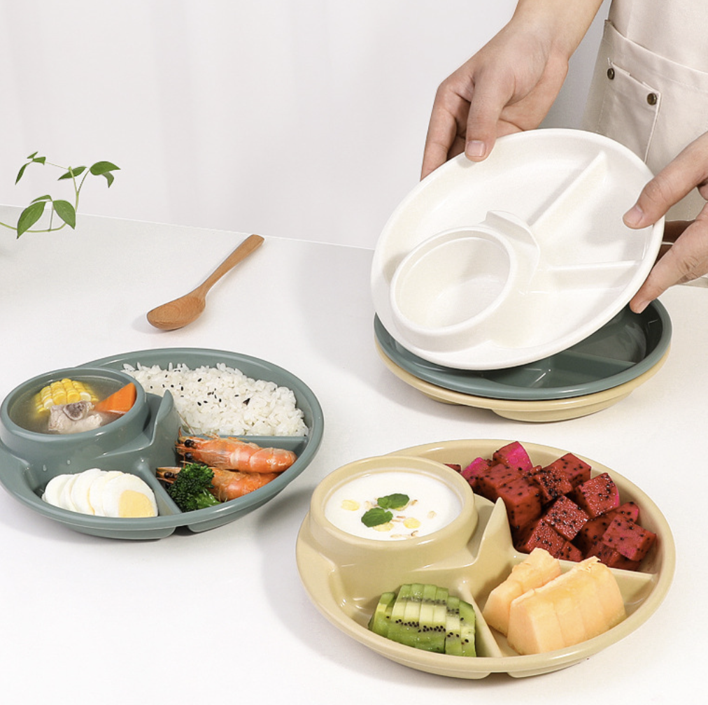 日本製分格盤塑料燒烤盤分格碟學生兒童餐盤寶寶餐盤 鍋具套裝