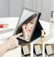 USB charging wireless adjustable LED mirror light foldable portable makeup PU leather surface