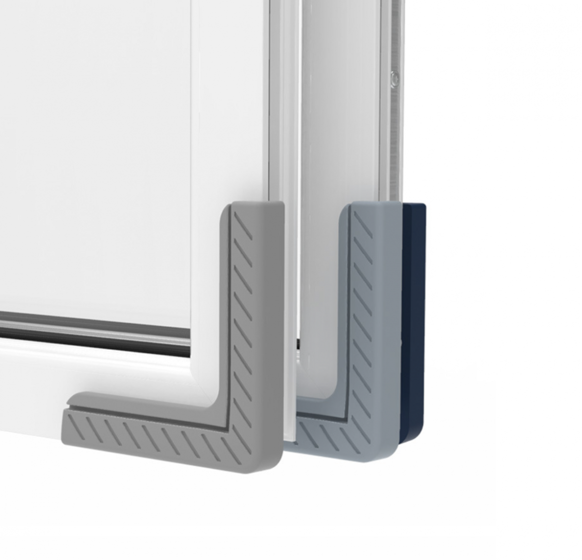 斜紋窗戶護角防撞角斷橋鋁內開窗防磕碰矽膠防撞條包邊安全條 灰色 嬰兒安全防撞貼 檯角防撞膠