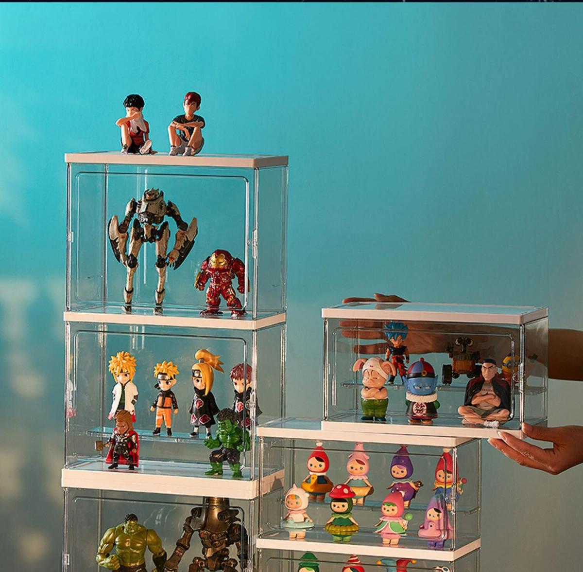 盲盒收納展示架透明手辦展示盒泡泡瑪特展示盒