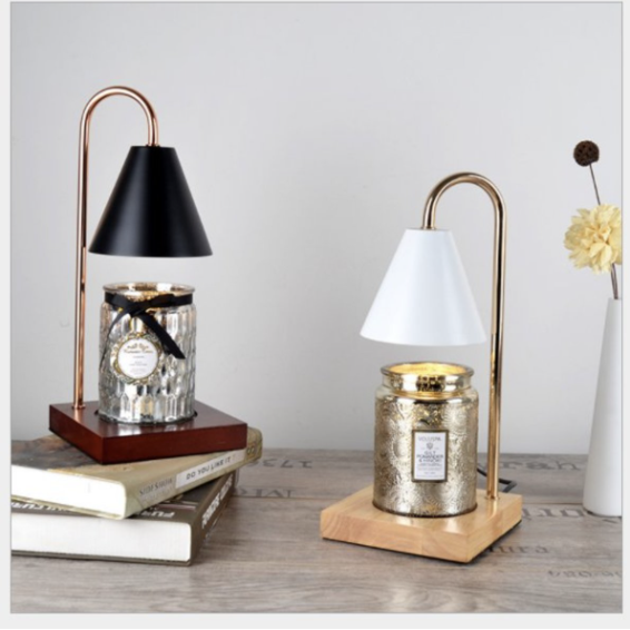 木製香薰融蠟燈,香薰蠟燭 客廳床頭櫃燈, 臥室香薰燈 溶蠟燈 暖燭燈 香氛燈 暖蠟燈 香氛蠟燭 不包蠟燭 黑色 裝飾燈